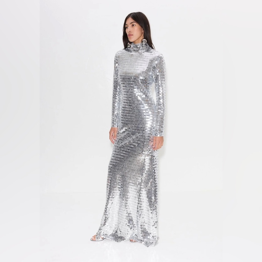 Simon Miller sequin sculpty dress in satellite silver